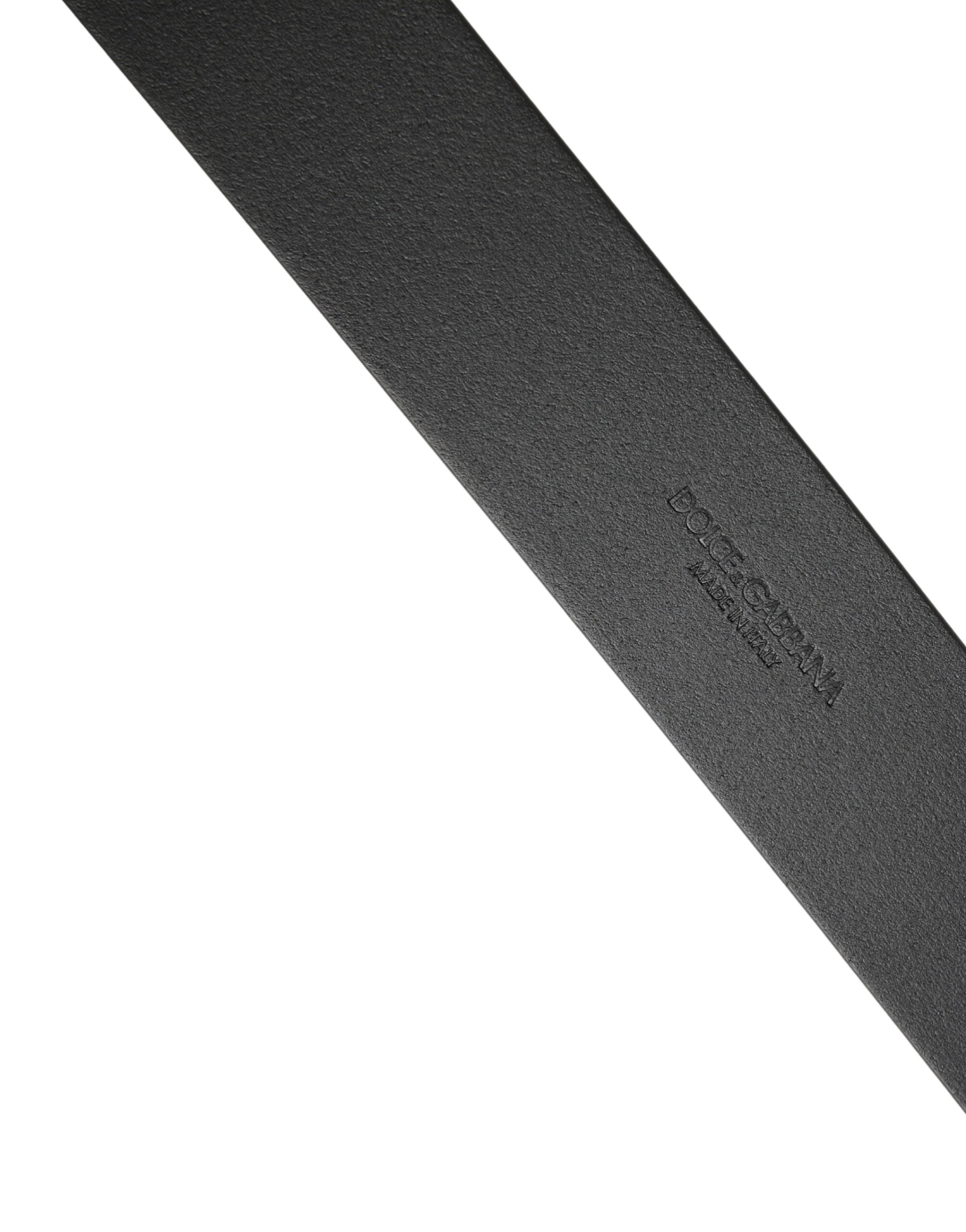 Black Calf Leather Silver Metal Buckle Belt