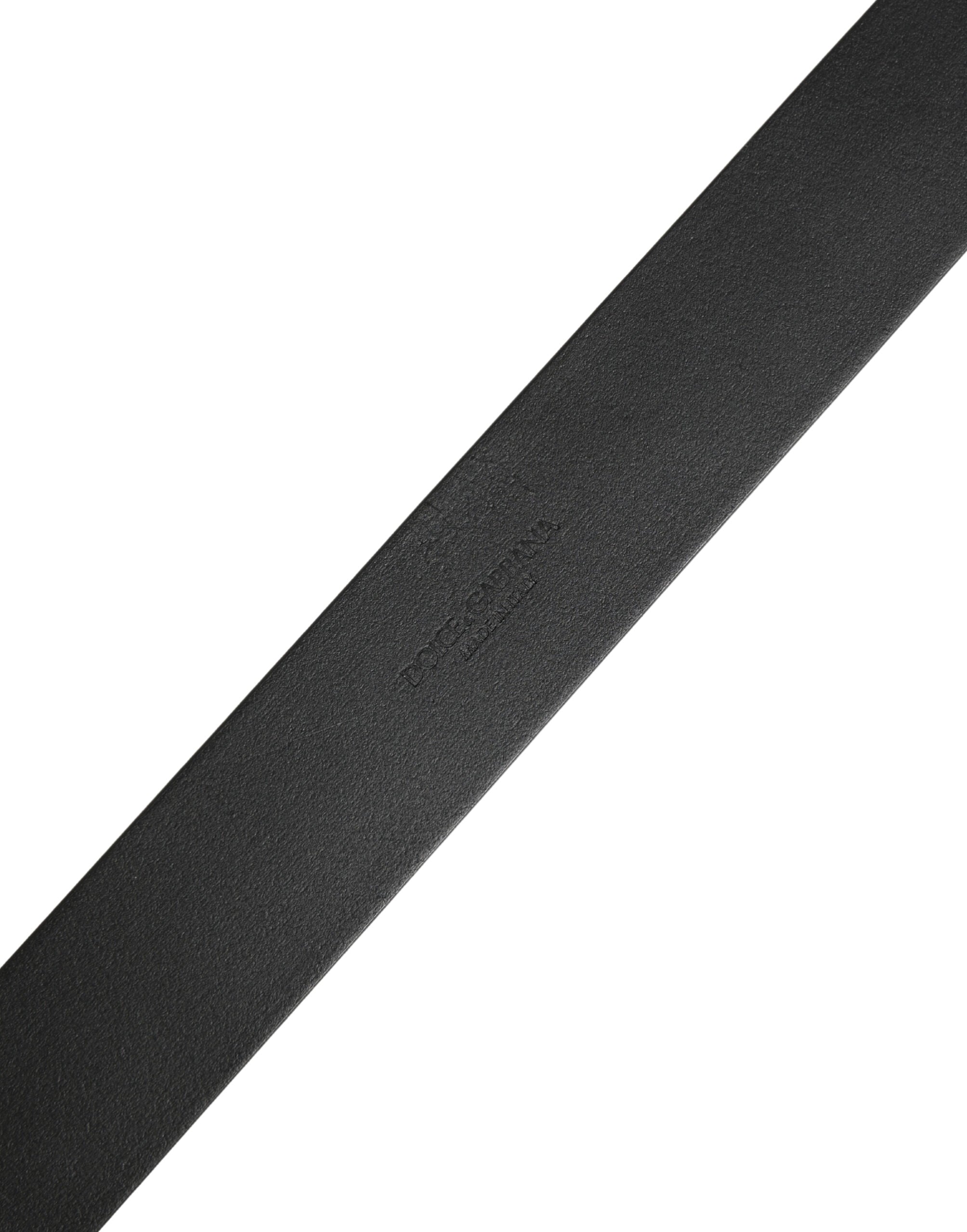 Black Calf Leather Silver Metal Buckle Belt