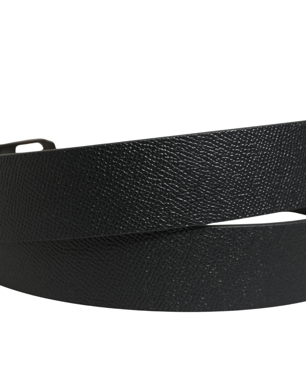 Black Calf Leather Gold Metal Buckle  Belt