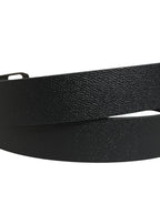 Black Calf Leather Gold Metal Buckle  Belt