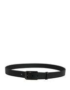Black Calf Leather Gold Metal Buckle Belt