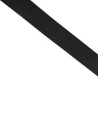 Black Calf Leather Gold Metal Buckle Belt