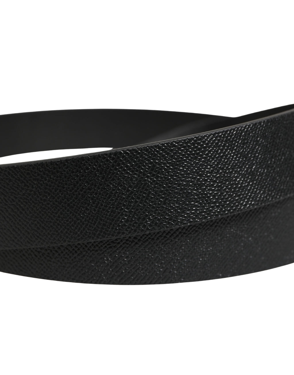 Black Calf Leather Silver Metal Buckle Belt