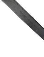 Black Calf Leather Silver Metal Buckle Belt