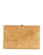 Beige Velvet Calf Leather Clutch Evening Women Purse Bag