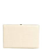 White Lambskin Leather Clutch Evening Women Purse Bag