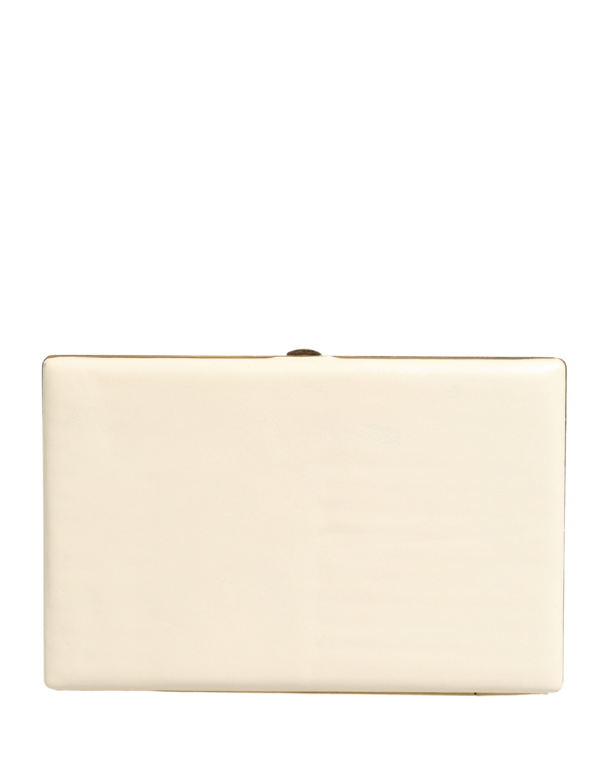 White Lambskin Leather Clutch Evening Women Purse Bag