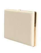 White Lambskin Leather Clutch Evening Women Purse Bag