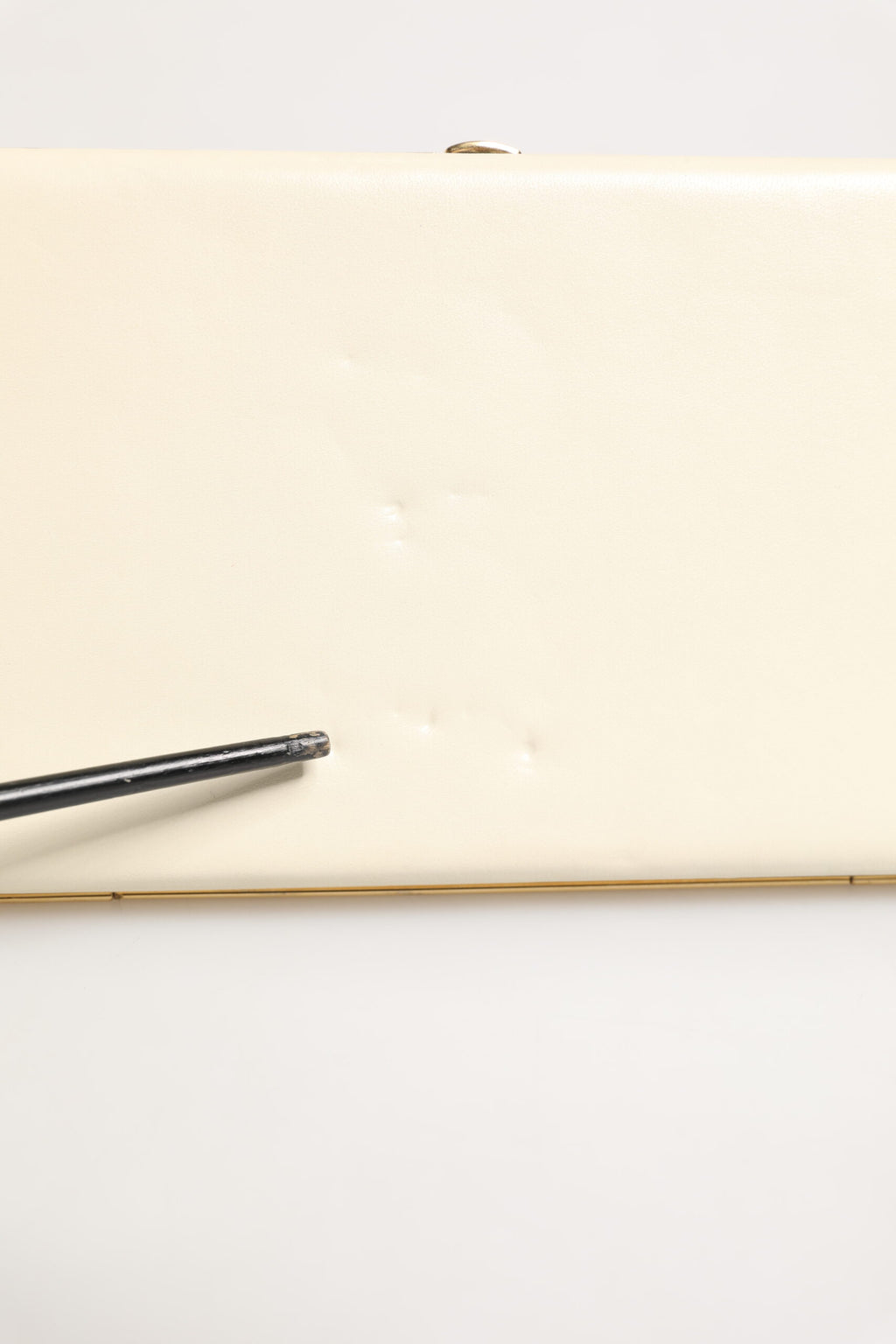 White Lambskin Leather Clutch Evening Women Purse Bag