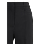 Black Wool Flared Pants