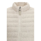 Beige Goose Down Sleveless Jacket