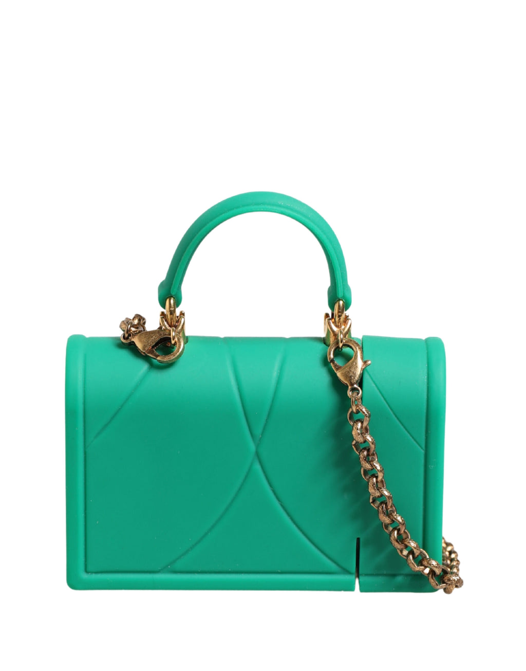 Green Silicone Devotion Heart Bag Gold Chain  Airpods Case