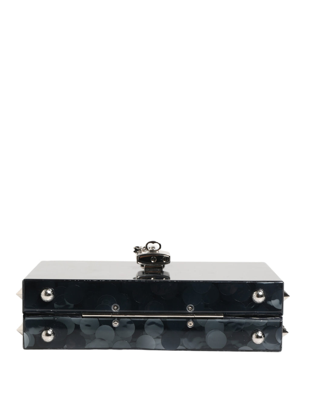 Black Acrylic Plexiglass Studded DOLCE BOX Clutch Bag