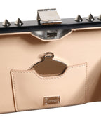 Black Acrylic Plexiglass Studded DOLCE BOX Clutch Bag