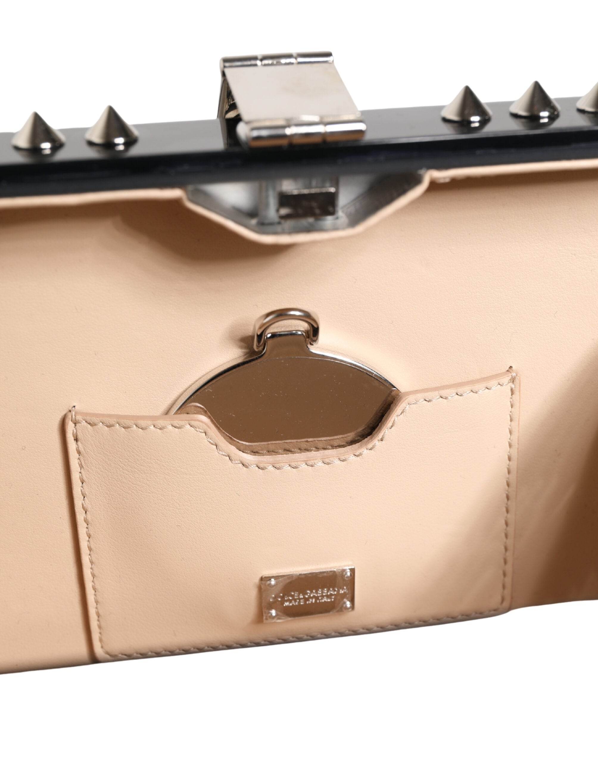 Black Acrylic Plexiglass Studded DOLCE BOX Clutch Bag