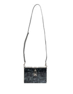 Black Acrylic Plexiglass Studded DOLCE BOX Clutch Bag