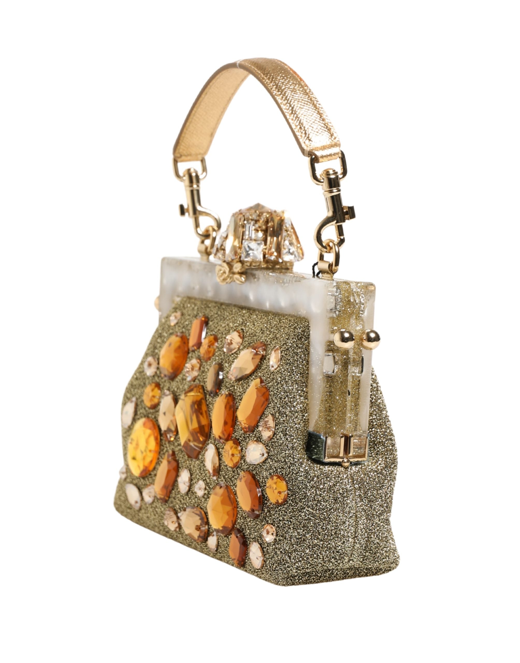 Gold Vanda Crystal Evening Clutch Shoulder Handbag  Bag