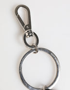 Black Silver Brass LogoPlaque Metal Ring Keyring  Keychain