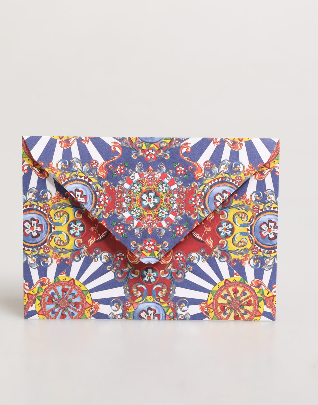 Multicolor Carretto Siciliano Envelope Post Card Holder