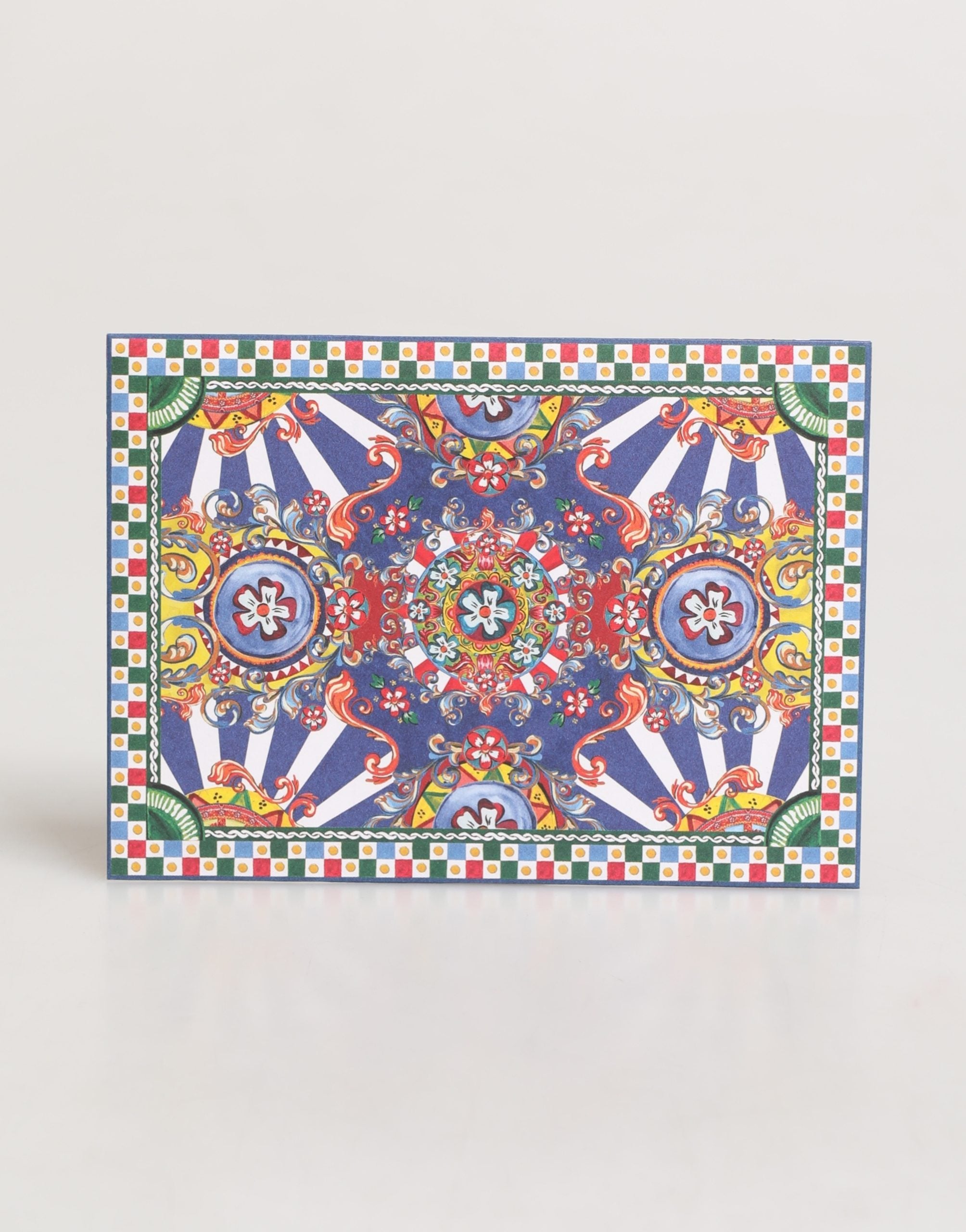 Multicolor Carretto Siciliano Envelope Post Card Holder