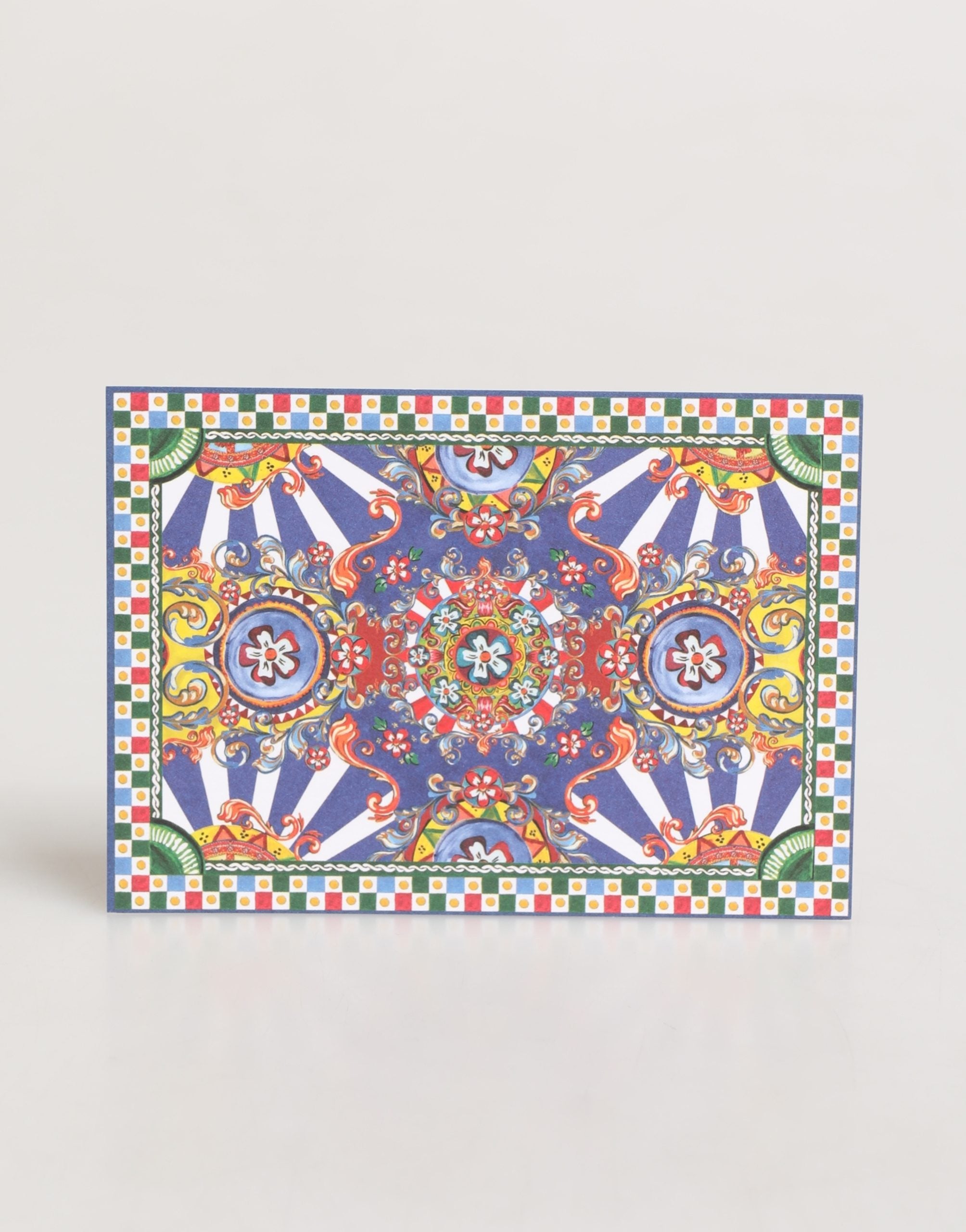 Multicolor Carretto Siciliano Envelope Post Card Holder