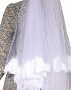 White Floral LaceNylon Floor Length 3M Long Veil