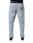 Light Blue Washed Loose Cotton Denim Jeans