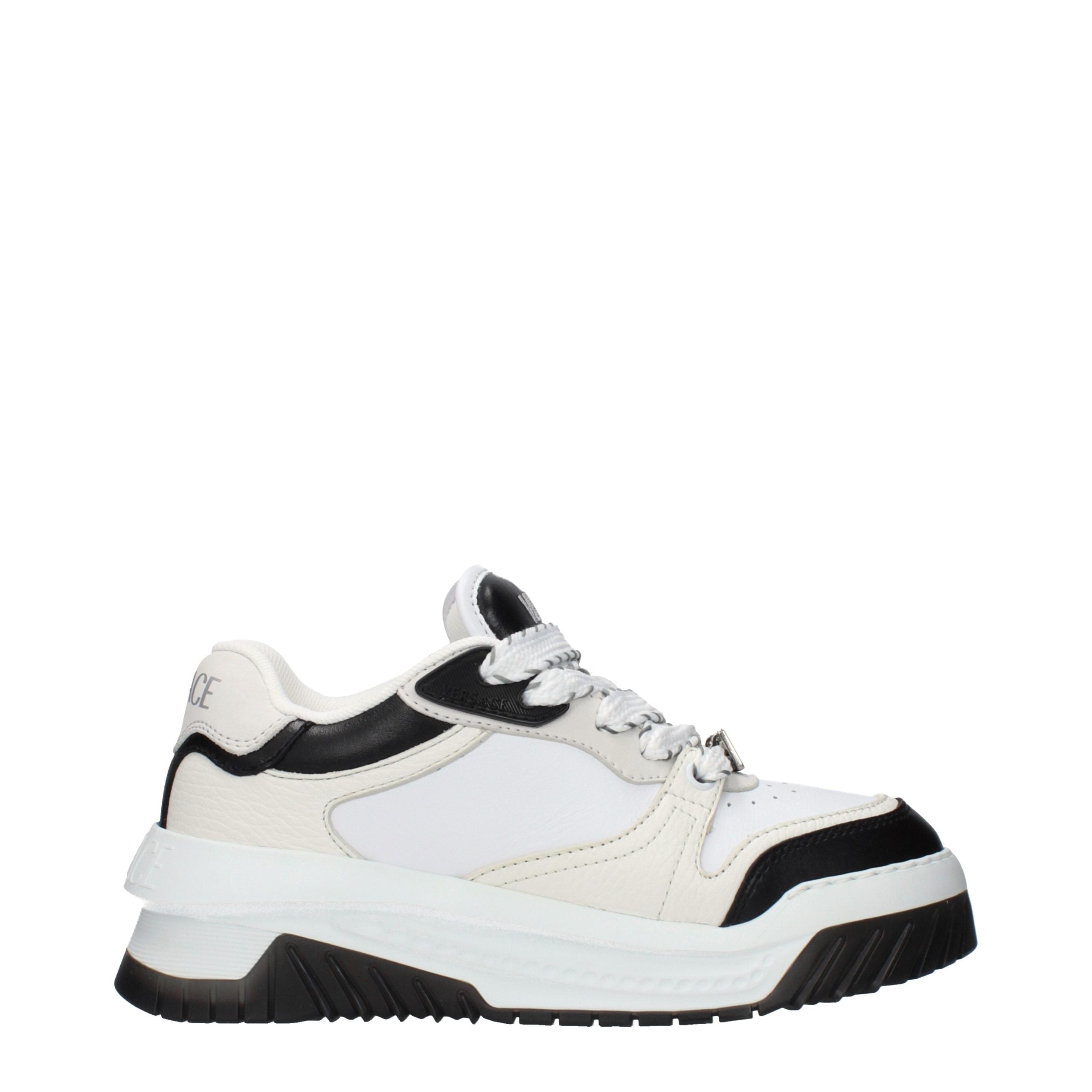 White Leather Low Top Sneakers