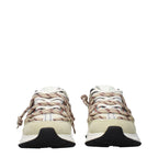 Beige Leather Chunky Sneakers