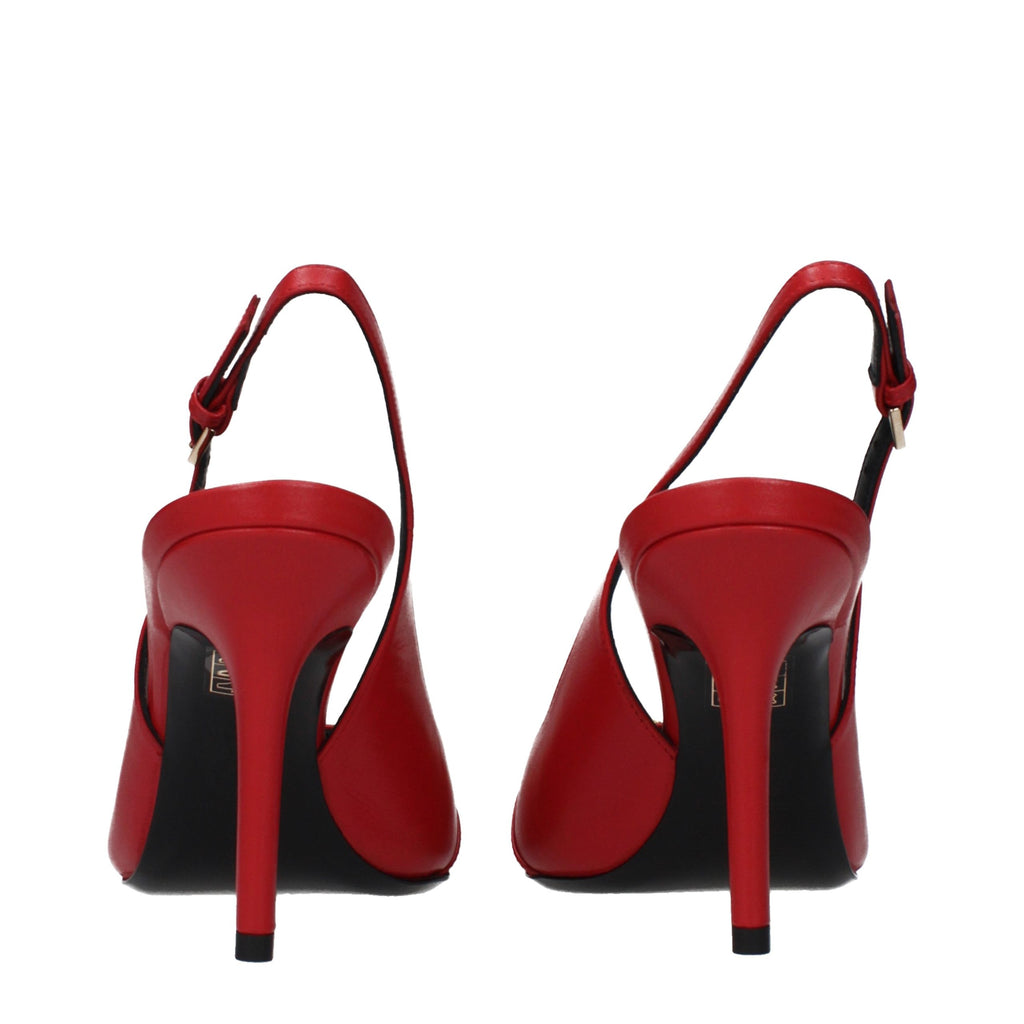 Red Leather High Heel Pumps