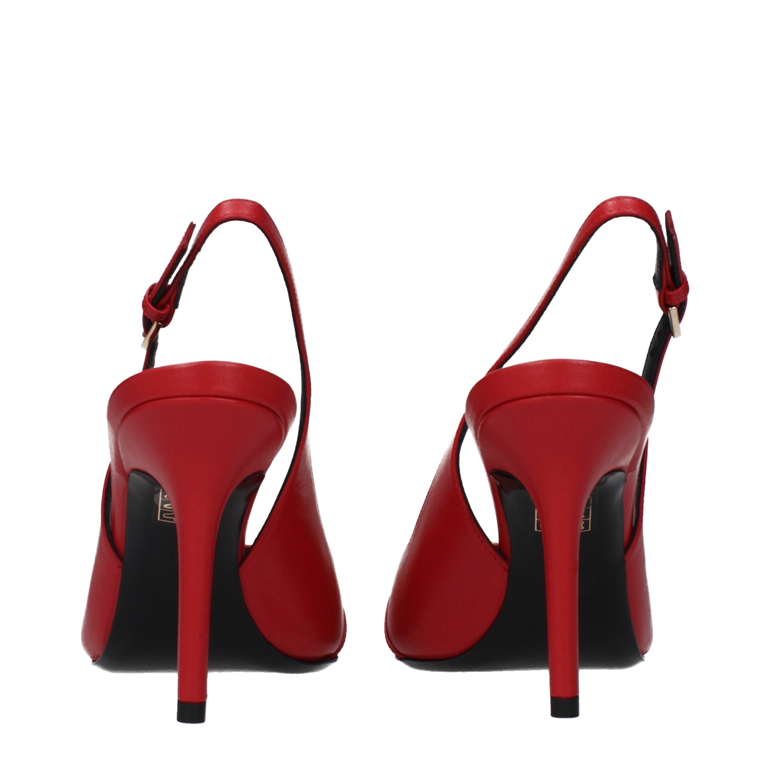 Red Leather High Heel Pumps