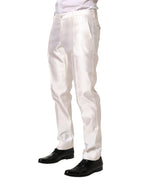 White Silk Satin Dress Formal Trouser Pants