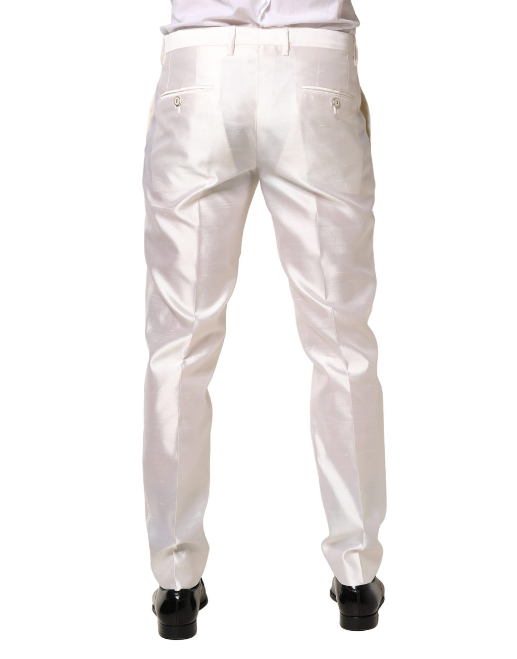 White Silk Satin Dress Formal Trouser Pants