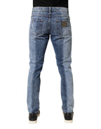 Two Tone Blue Cotton Regular Men Denim Jeans