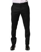 Black Wool Skinny Men Dress Trouser Pants