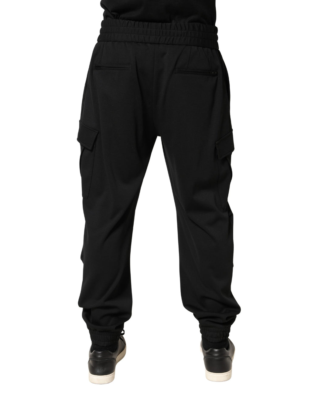 Black Polyester Cargo Jogger Men Trouser Pants