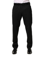 Black Wool Skinny Men Dress Trouser Pants