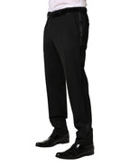Black Wool Skinny Men Dress Trouser Pants
