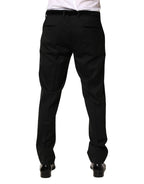 Black Wool Skinny Men Dress Trouser Pants