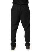 Black Wool Skinny Jogger Trouser Pants
