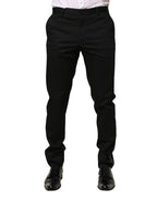 Black Cotton Skinny Men Dress Trouser Pants