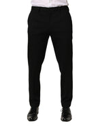 Black Wool Skinny Men Dress Trouser Pants