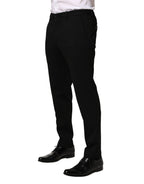 Black Wool Skinny Men Dress Trouser Pants