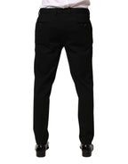 Black Wool Skinny Men Dress Trouser Pants