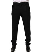 Black Wool Skinny Men Dress Trouser Pants