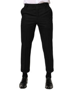 Black Stripes Wool Dress Formal Trouser Pants