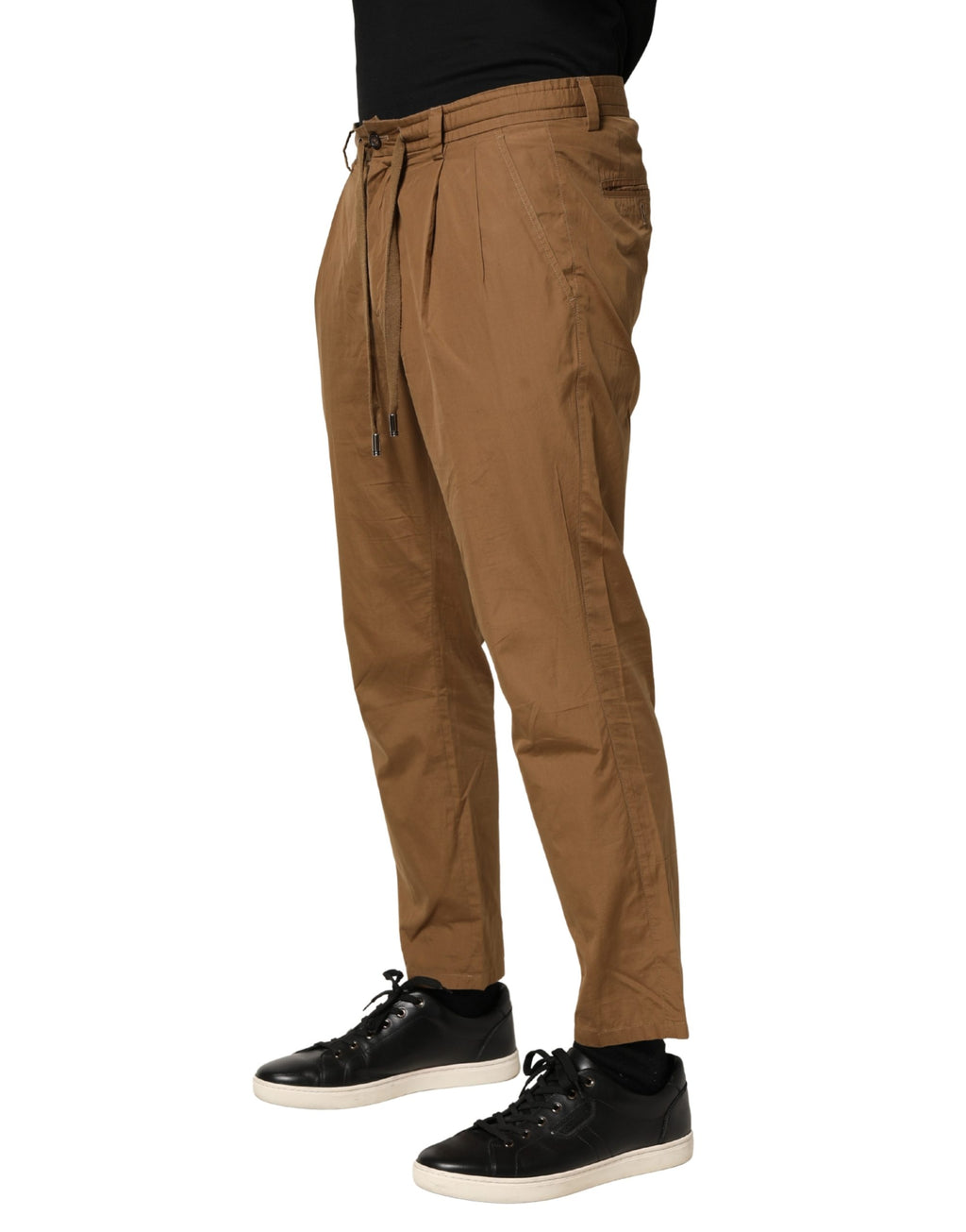 Brown Cotton Straight Chino Men Trouser Pants