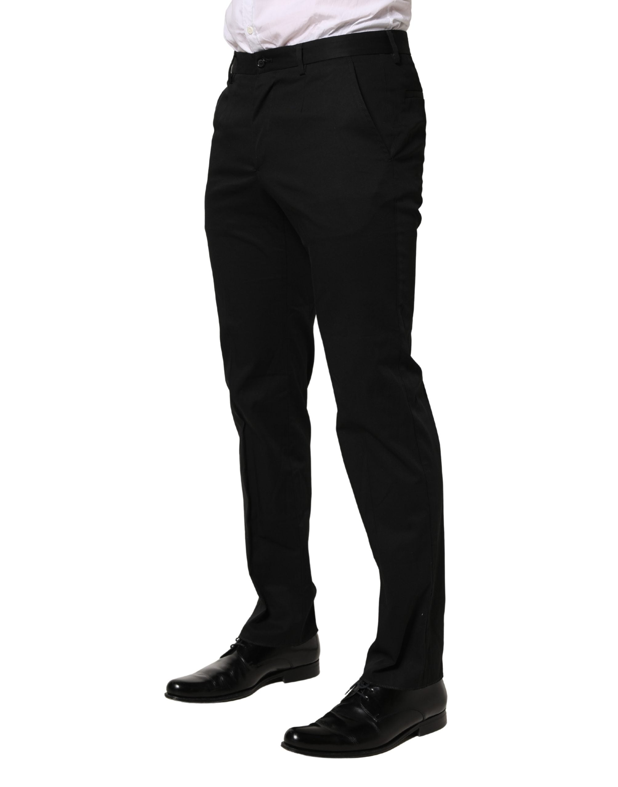 Black Cotton Skinny Dress Formal Trouser Pants