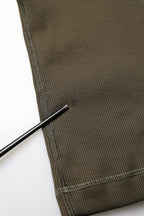 Brown Cotton Buttoned Henley Pullover Sweater