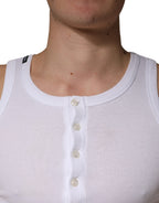 White Sleeveless Round Neck Tank Top T-shirt